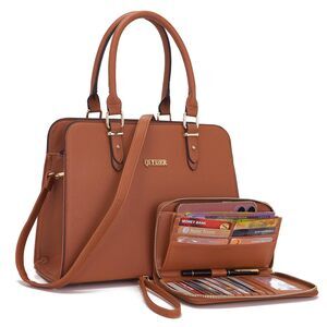 8432 Purse Purses And Handbags Satchel Wallet Sets Work Tote Bags Brown
